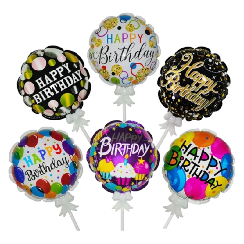 Self-Inflating Foil Balloon 6inch with Stick