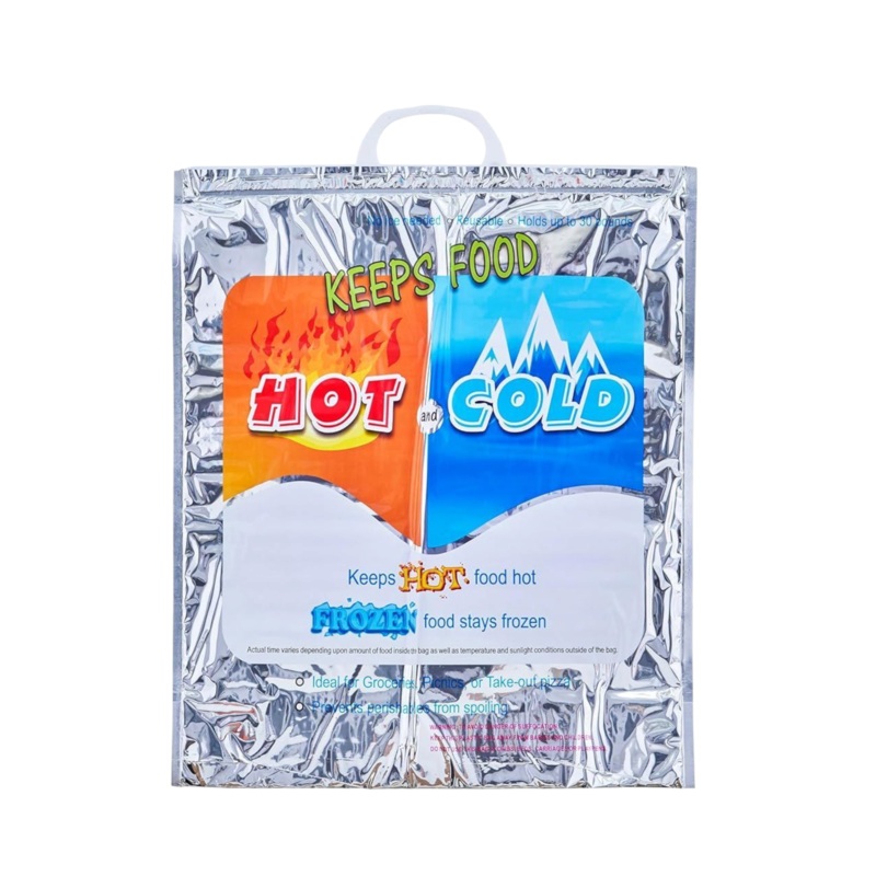 Thermal Food Insulation Carry Bag Hot & Cold Aluminium Foil 32x35cm