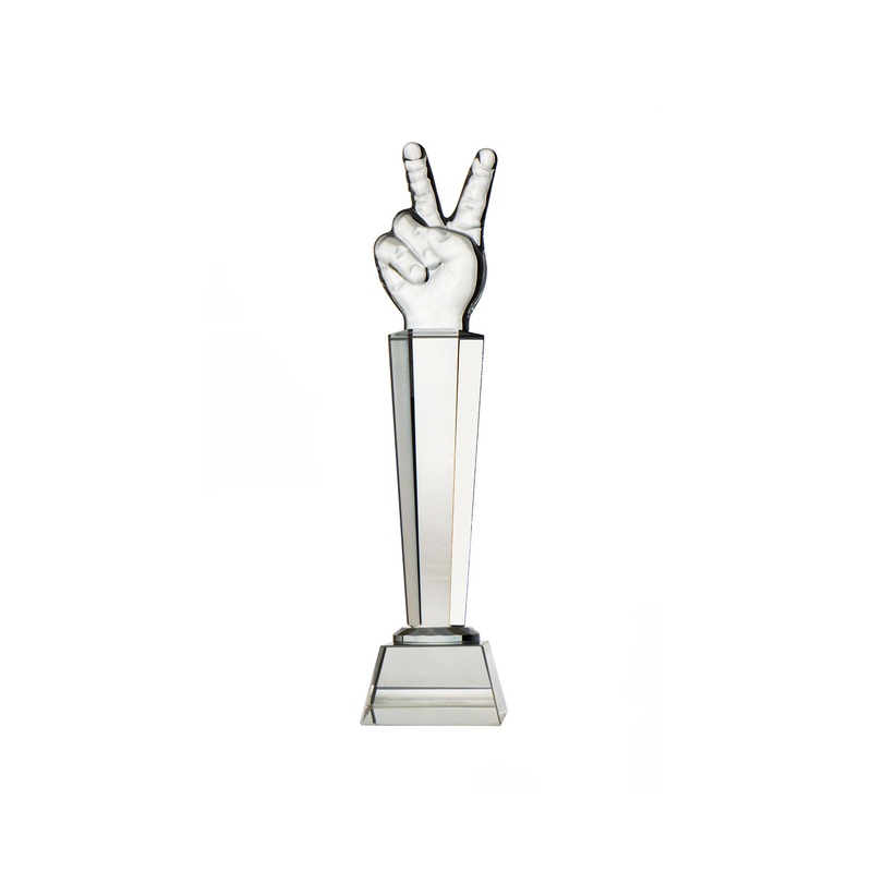 Glass Trophy Peace 29cm DL-008
