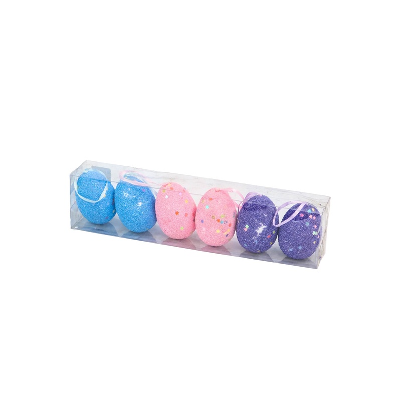 Polystyrene Styrofoam Speckle Foam Eggs 6pcs