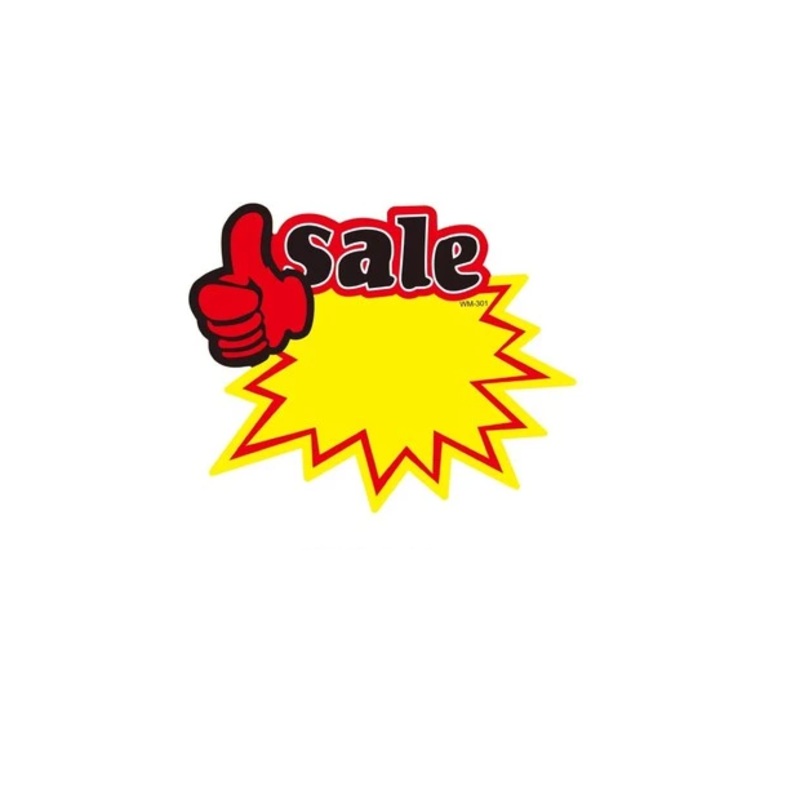 For Sale Sticker 5pack Yellow & Red