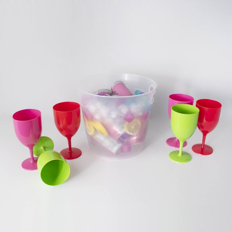Otima Picnic Party Set – Ice Bucket with 6-Stemmed Tumbler Glasses