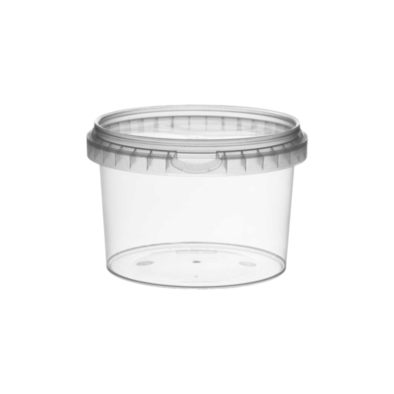 250ml PET Plastic Tub Tamper Proof with Clear lid 10pack