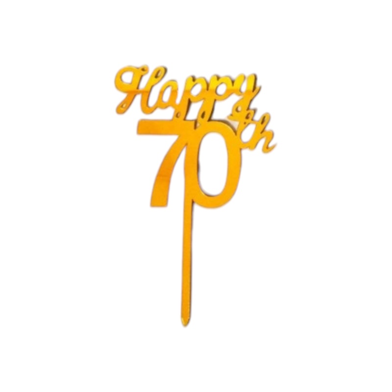 Acrylic Cake Topper Happy Birthday 70th