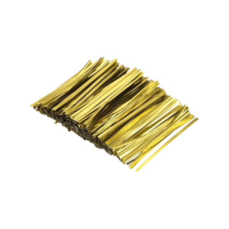 Metallic Foil Twist Ties Gold 8cm Candy Packaging 500pack