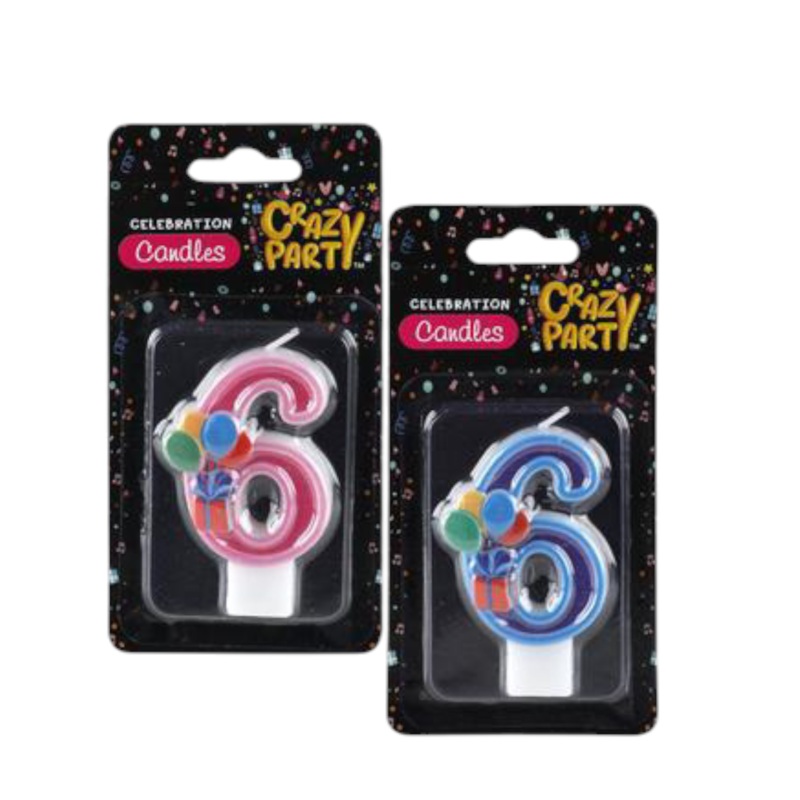 Birthday Candle Single Number No.6 1pc