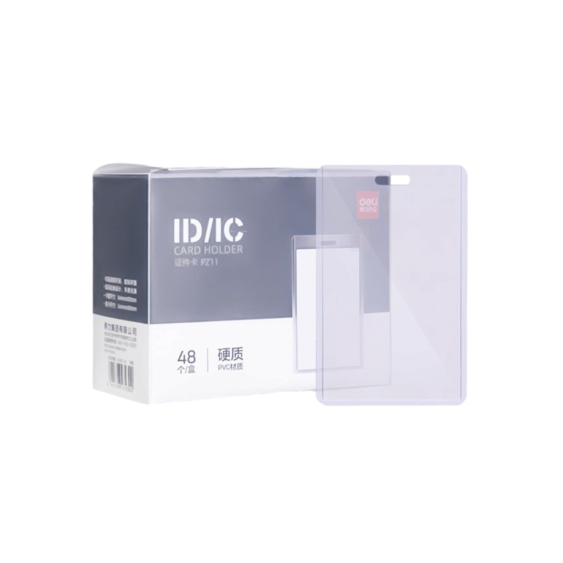 Deli Name Badge Vertical Transparent No Lanyard 48pcs