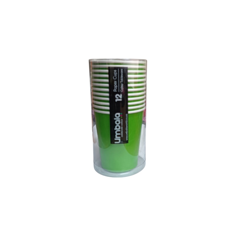 Disposable Paper Cups Umbala Green 12pack