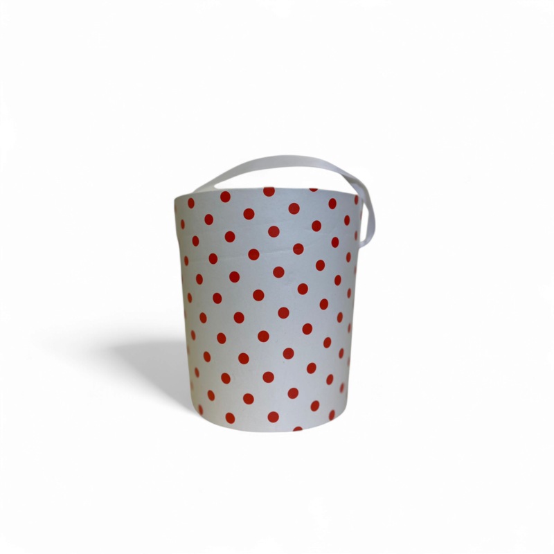 Party Paper Bucket Polka Dots Patterned 15x11cm