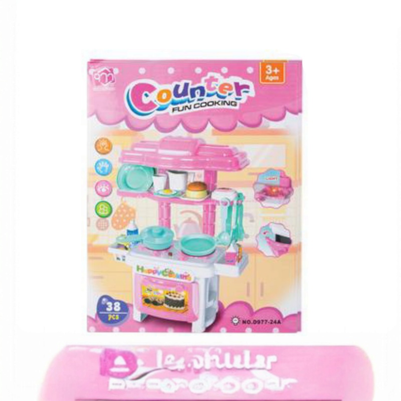 Play Set Kitchen Stove & Accessories 28x20cm 38pc Set