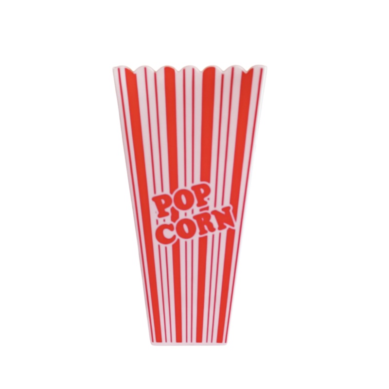 Retro Plastic Popcorn Bucket Red  White Stripes