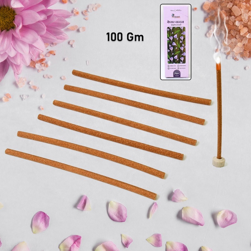 Kesar Chandan Premium Incense Sticks / Agarbatti (100 Gm / With Stand For Stick)