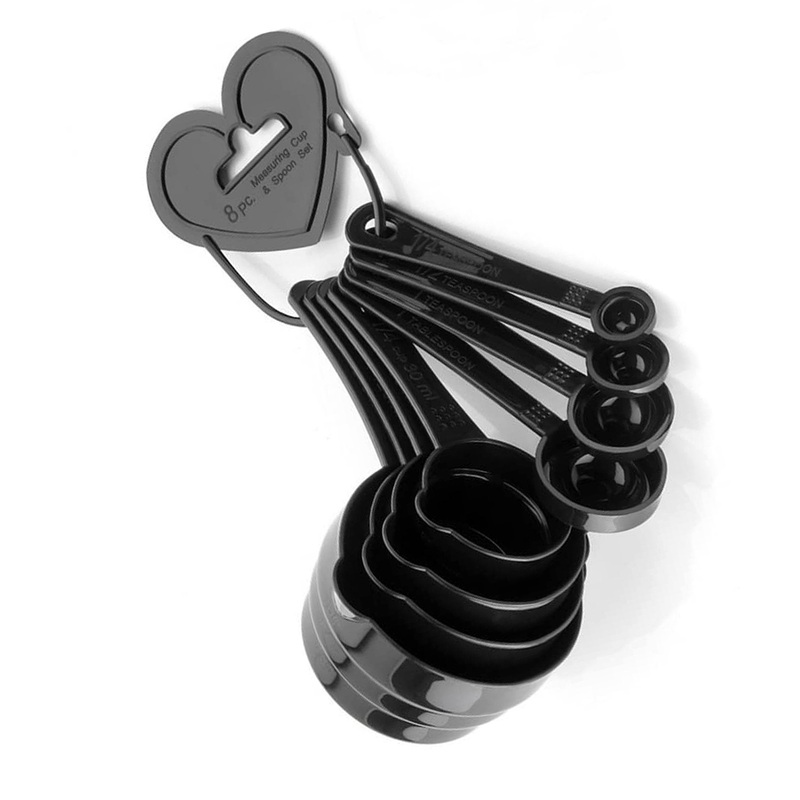 2462 Global Measuring Cups and Spoons Set A Must Kitchen Essential (8Pcs, Black)