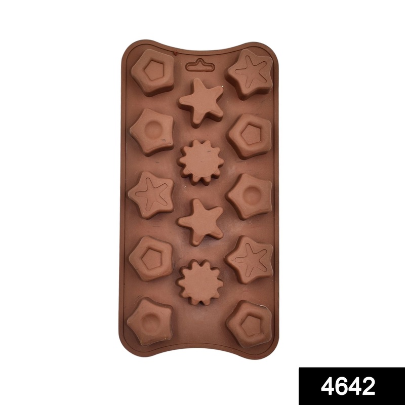 4642 14 Cavity Mix Shape Brown Chocolate Mold