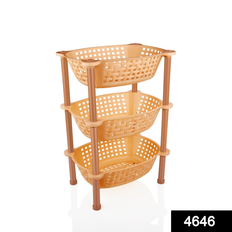 4646 Multipurpose Plastic Storage Rack Organiser – 3 pcs