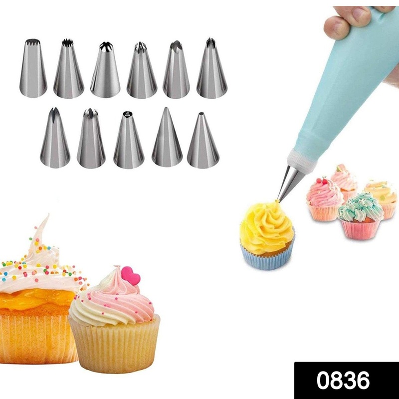 0836 12 Piece Cake Decorating Set of Measuring Cup Oil Basting Brush