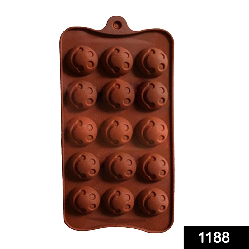 1188 Food Grade Non-Stick Reusable Silicone Smile Shape 15 Cavity Chocolate Molds / Baking Trays