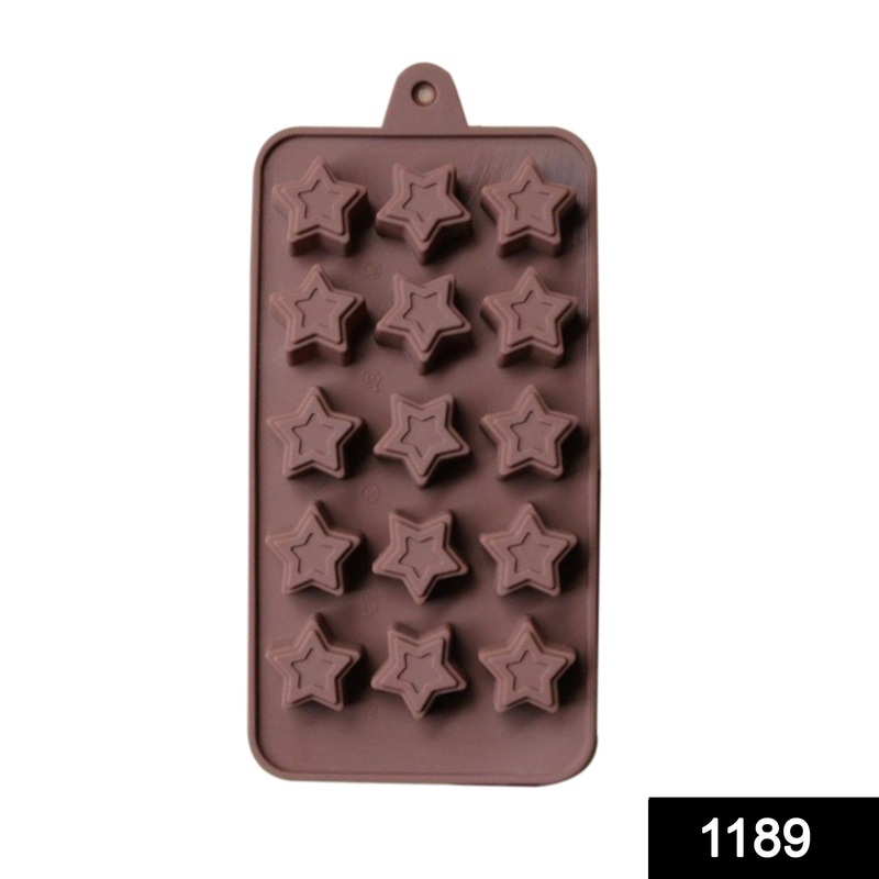 1189 Food Grade Non-Stick Reusable Silicone Star Shape 15 Cavity Chocolate Molds / Baking Trays