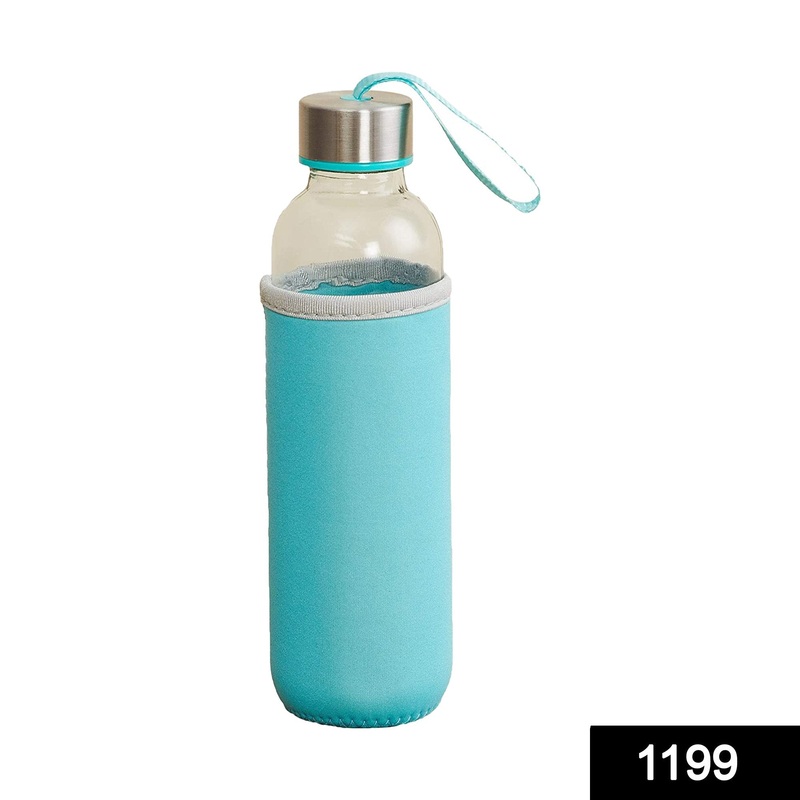 1199 Glass Water Bottle (500 ml) With Cover