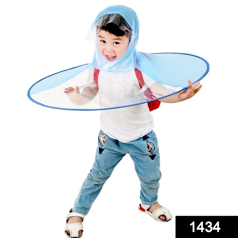 1434 Rain Hats for Kids Umbrella for Hands free Rain Protection Waterproof Rainy Caps (Multicolor)