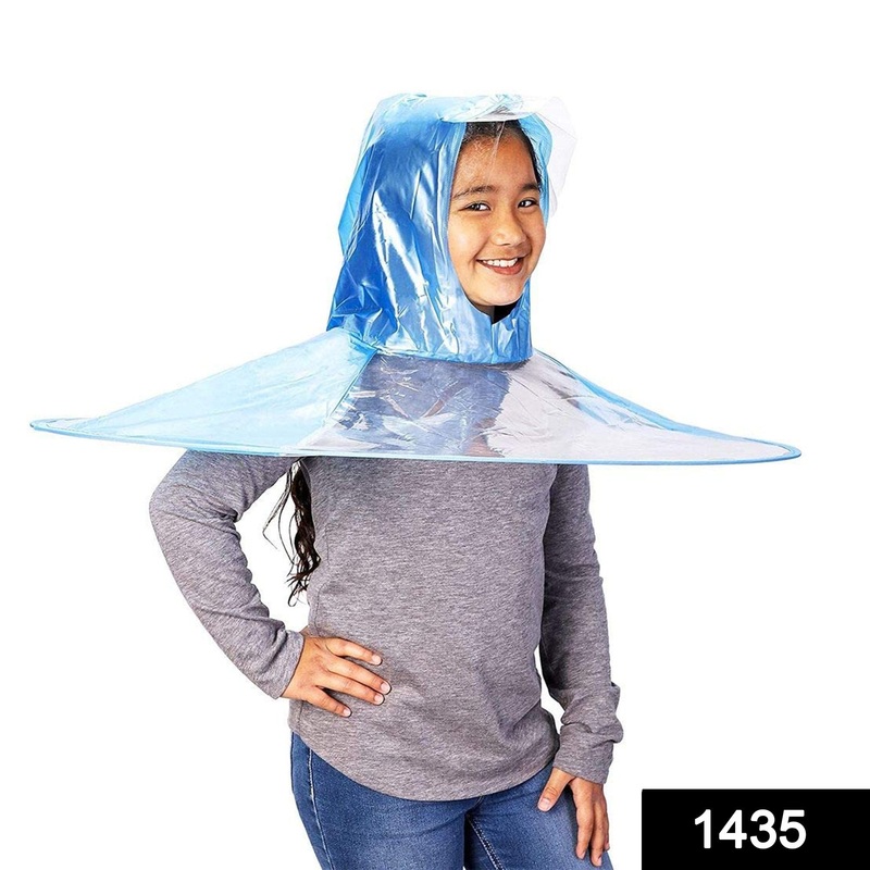 1435 Foldable Waterproof Hands Free Rain Head Wearing Umbrella Cap
