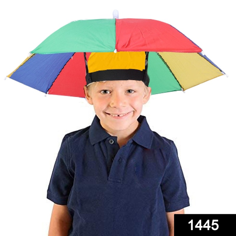 1445 Hands Free Umbrella Hat to Protect from Sun & Rain