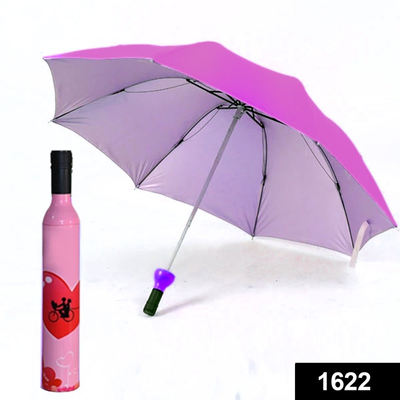 1622 Stylish Umbrella Folding Plastic Wine Bottle Deco Umbrella (Multicolor)