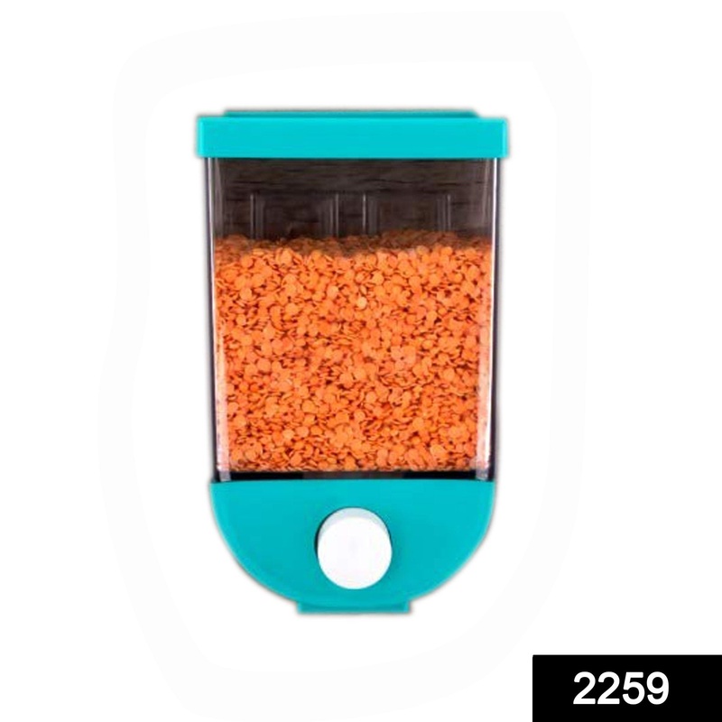 2259 Wall Mounted Cornflakes/Cereal/Pulses/Beans/Oatmeal/Candy/Namkeen/Dry Food Storage Box/Tank – 1100 ml (assorted color)
