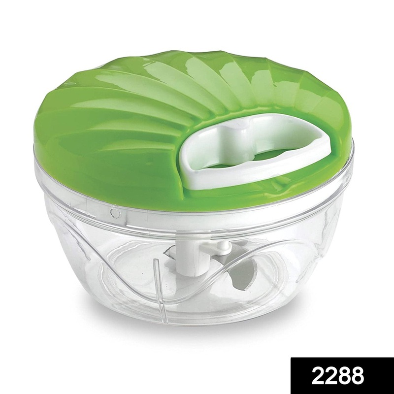 2288 Large Vegetable Chopper with 3 Blades (Multicolour) (550 ml)