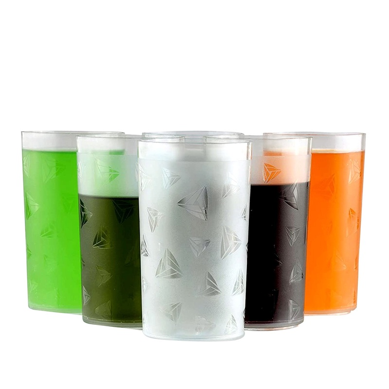 2347 Unbreakable Plastic Diamond Design Drinking Glass/Juice Glass Set (  Pack of 6) (Brown Box Pack)