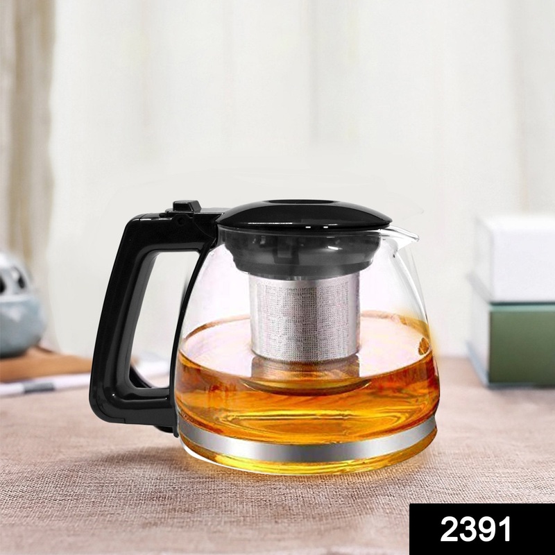 2391 Glass Kettle/Teapot with Stainless Steel Infuser & Lid