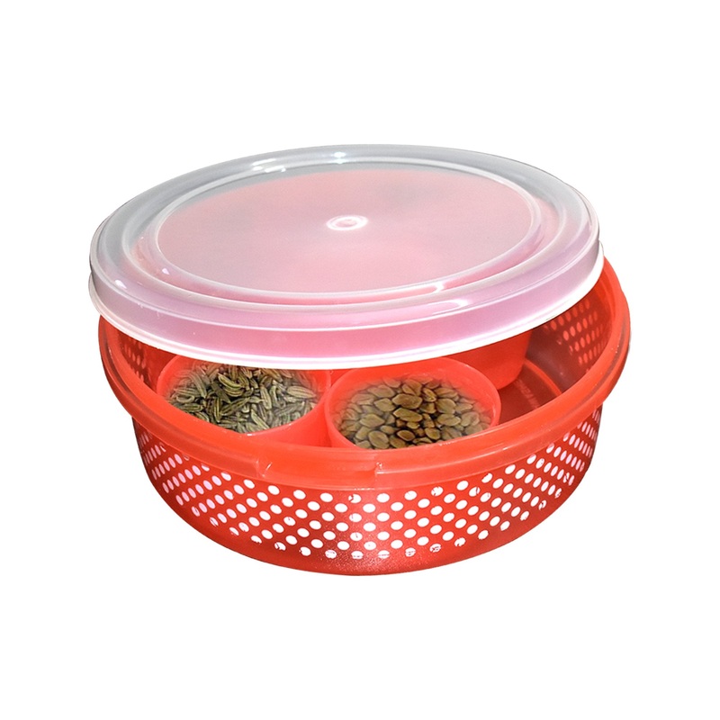 2392 Plastic Round Spice Box / Masala Dabba