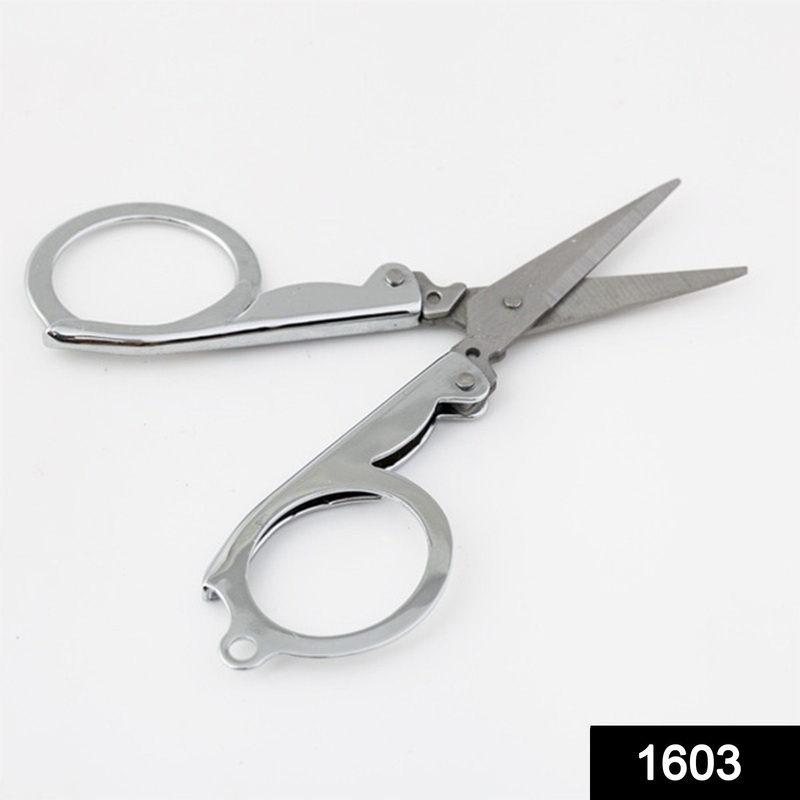 1603 Small Size Folding Cutting Scissor for Paper Cutting, Eyebrow and Beard Trimming