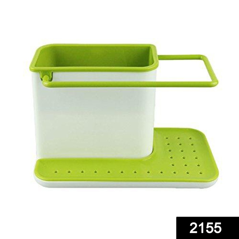 2155 Plastic 3-in-1 Stand for Kitchen Sink Organizer Dispenser for Dishwasher Liquid