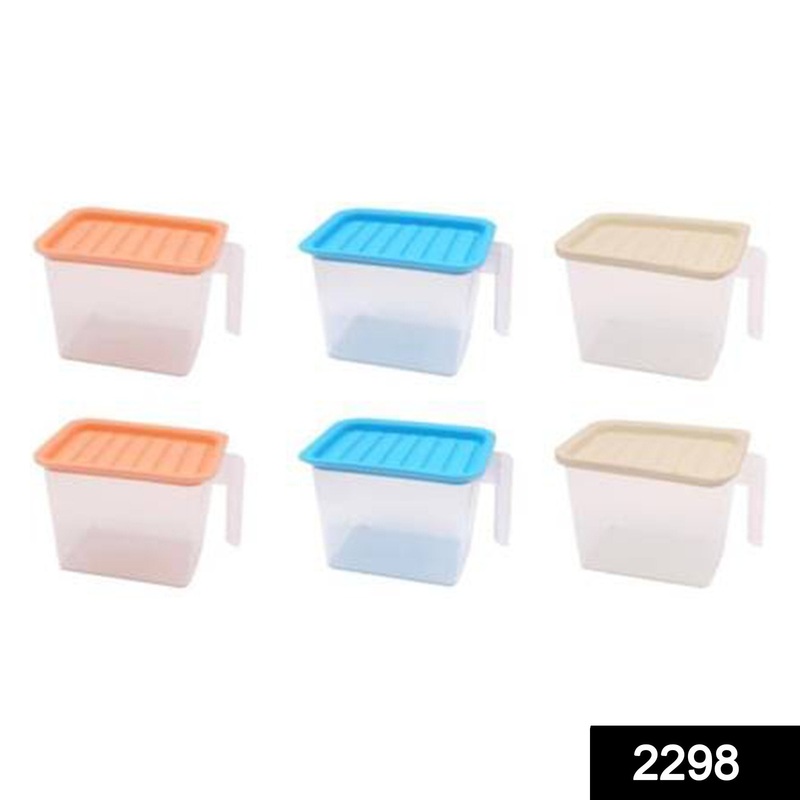 2298 Reusable Clear Square Container for Sugar, Salt, Dried Fruits, & More (1500 ML) (6 pcs)