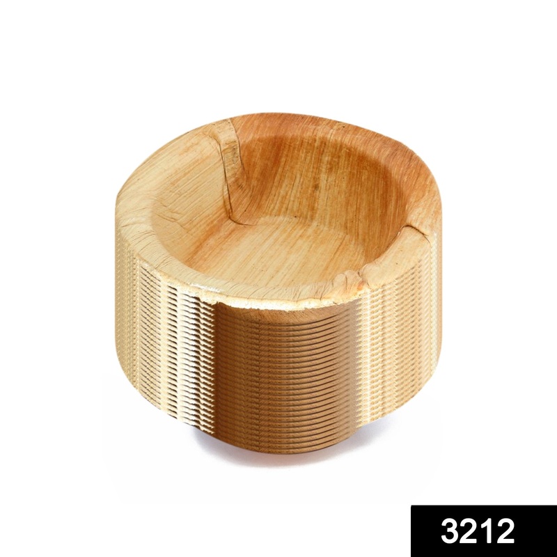 3212 Disposable Round Shape Eco-friendly Areca Palm Leaf Bowl (4×4 inch) (pack of 25)