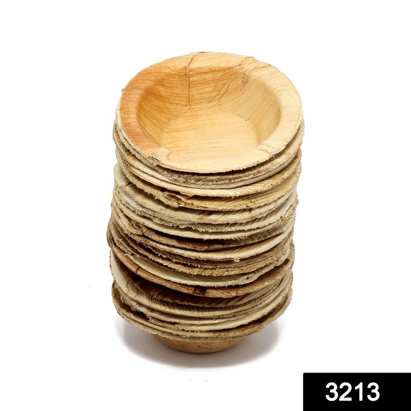 3213 Disposable Round Shape Eco-friendly Areca Palm Leaf Bowl (5×5 inch) (pack of 25)