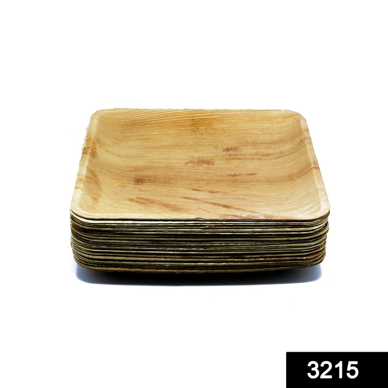 3215 Disposable Square Eco-friendly Areca Palm Leaf Plate (6×6 inch) (pack of 25)