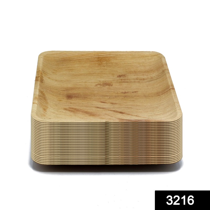 3216 Disposable Square Eco-friendly Areca Palm Leaf Plate (8×8 inch) (pack of 25)