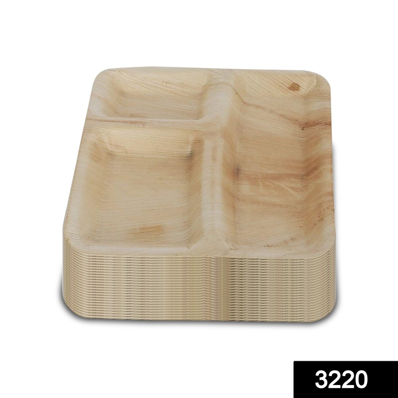 3220 Disposable Square Shape Eco-friendly Areca Palm Leaf Plate (10×10 inch) (pack of 25)
