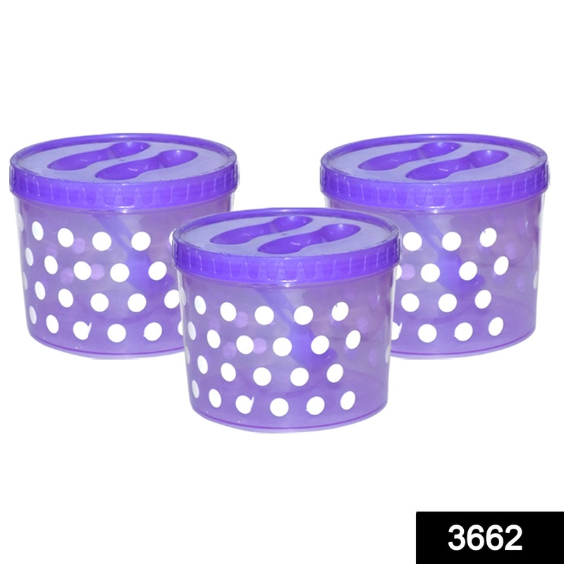 3662 Plastic Containers for Kitchen Storage, Food And Grocery Container (1000ml) (Set of 3) (Multicoloured)