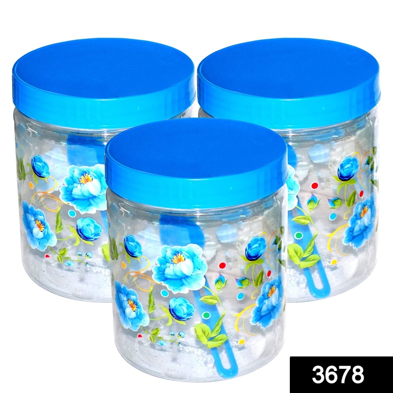 3678 Round Vacuum Seal airtight Food Storage Canister 1500ml (Multicoloured) (Set of 3)