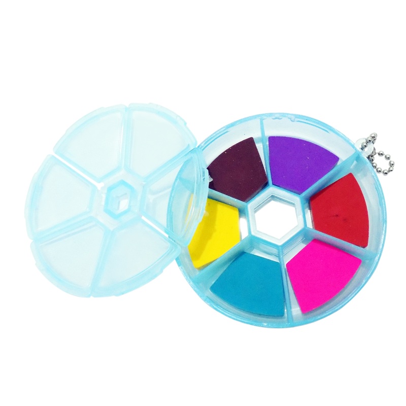 1081 Round 6 in 1 Eraser Box with Sticker