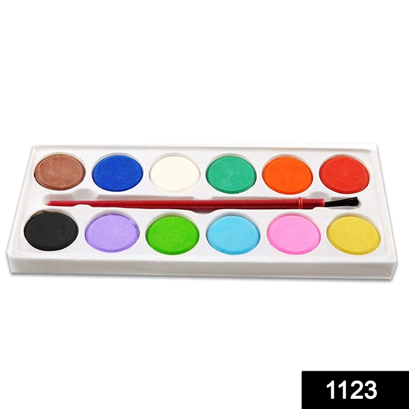 1123 Painting Water Color Kit – 12 Shades and Paint Brush (13 Pcs)