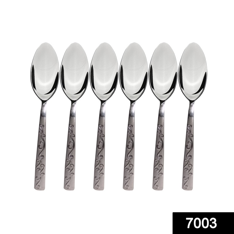 7003 Stainless Steel Small Spoon for Home/Kitchen (Set of 6)