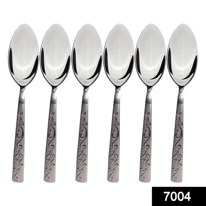 7004 Stainless Steel Big Spoon for Home/Kitchen (Set of 6 Pcs)