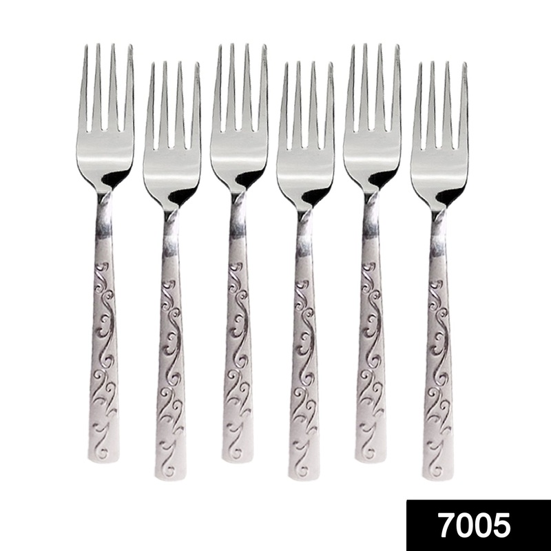 7005 Self Design Stainless Steel Fork Set – 6 Pcs