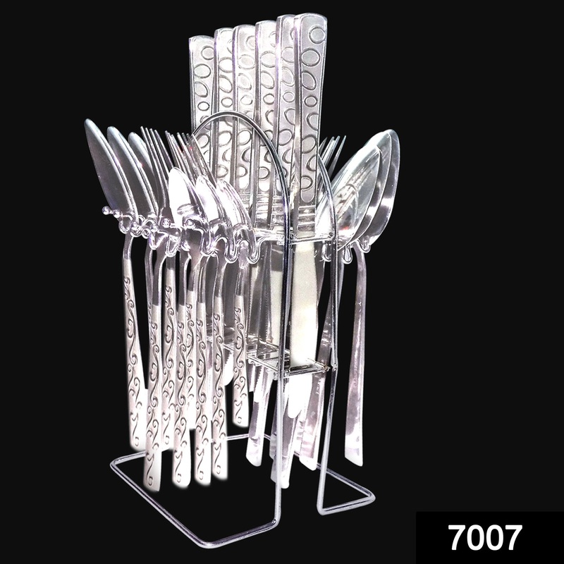 7007 Stainless Steel Stylish Cutlery Set with Spoons, Forks, Butter Knives for Stylish Dining (Set of 24 Pcs)