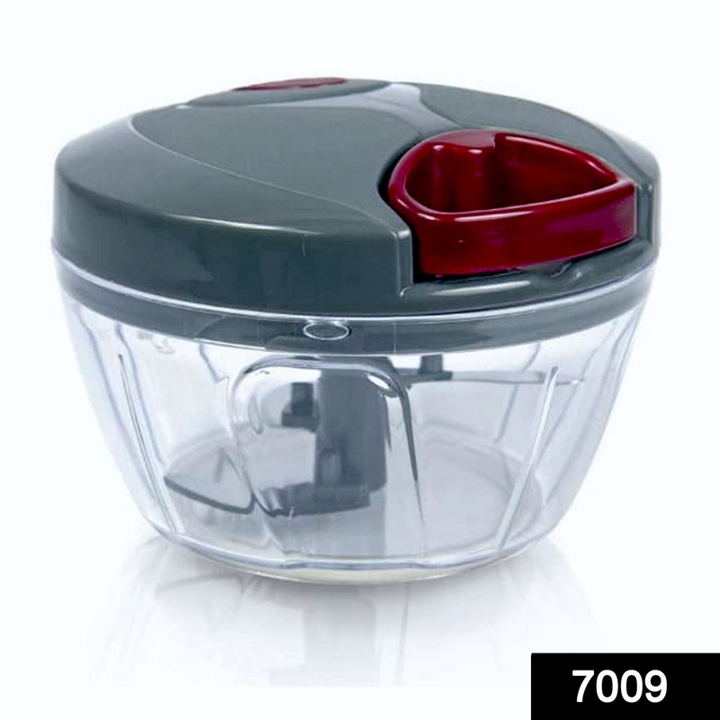 7009 Multipurpose Manual Hand Held Vegetable Chopper, Cutter, Slicer with Storage Lid – 450 ml (Grey Color)