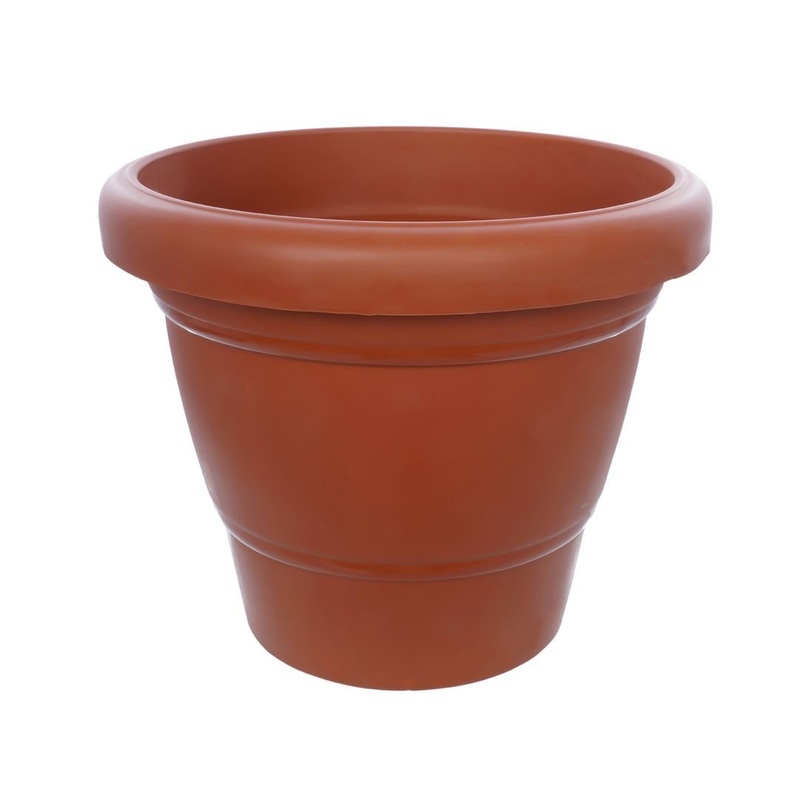0838 Garden Heavy Plastic Planter Pot/Gamla 8 inch (Brown, Pack of 1,Medium )